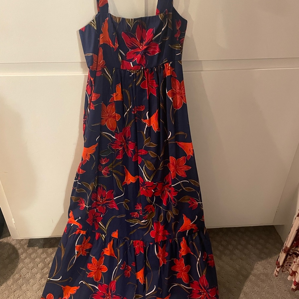 London Times Navy and Red Floral Dress